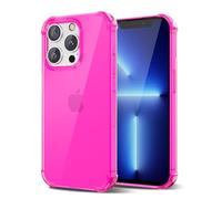 Svanove for iPhone 13 Pro Max Case Clear, Neon Bright Vibrant Color, Transparent Jelly Protective Silicone Phone Case Design for Women Girly Cute, Thin Slim Fit Soft Flexible TPU Bumper, Hot Pink
