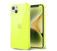 Svanove for iPhone 14 Case Clear, Neon Bright Vibrant Color, Transparent Jelly Protective Silicone Phone Case Design for Women Girly Cute, Thin Slim Soft Flexible TPU Bumper, Lime Neon Green