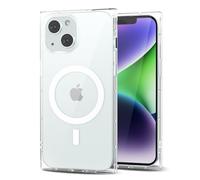 Svanove for iPhone 14 Clear Case Magnetic Square Rectangle Edge Compatible with Magsafe, Transparent TPU Silicone Rubber Phone Case for Women Girl, Thin Slim Soft Protective Cover, Clear