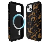 Svanove for iPhone 14 Plus/ 15 Plus Case Tortoise Shell, Compatible with Magsafe Magnetic Phone Case, Girly Cute Trendy Retro Amber Animal Print Aesthetic Design Cool Turtle Shell Hard Case for Women