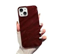 Svanove for iPhone 14 Plus/iPhone 15 Plus Case Curly Wavy Water Ripple Pattern Shape, Aesthetic Cute Wave Glossy Protective Phone Case Cover for Women Girl, Slim Thin Soft Flexible TPU, Burgundy Wine
