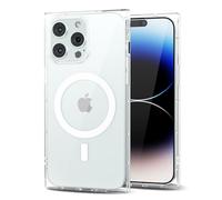 Svanove for iPhone 14 Pro Clear Case Magnetic Square Rectangle Edge Compatible with Magsafe, Transparent TPU Silicone Rubber Phone Case for Women Girl, Thin Slim Soft Protective Cover, Clear