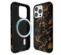 Svanove for iPhone 14 Pro Max Case Tortoise Shell, Compatible with Magsafe Magnetic Phone Case, Girly Cute Trendy Retro Amber Animal Print Aesthetic Design Cool Turtle Shell Hard Case for Women