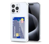 Svanove for iPhone 15 Pro Case Wallet Clear, Card Holder Case with Credit Card Slot, Thin Slim Transparent Silicone Grip Soft Rubber Protective Shockproof Airbag Bumper for Women, Clear