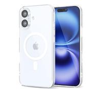 Svanove for iPhone 16 Case Clear Compatible with Magsafe, Transparent Magnetic Magnet Mag Case, Cute Slim Thin Silicone Grip & Shockproof Camera Cover Drop Protection Bumper, Clear