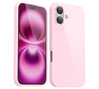 Svanove for iPhone 16 Plus Case Silicone, Glossy Soft Rubber Gel Jelly Cute Protective Plastic Simple Plain Phone Case Cover for Women Girl, Slim Thin Flexible Shockproof TPU, Pink