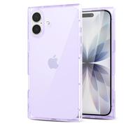 Svanove for iPhone 17 Clear Case Rectangle Edge, Aesthetic Trendy Girly Y2k Designer Transparent Unique Phone Case for Women, Thin Slim Silicone Rubber Chic Cover, Purple Lilac Lavender