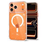 Svanove for iPhone 17 Pro Case Clear Glitter Compatible with Magsafe, Sparkly Bling Transparent Slim Thin Magnetic Mag Safe Case Cute, Girly Aesthetic Glittery Shiny Sparkle Rubber for Women Girls