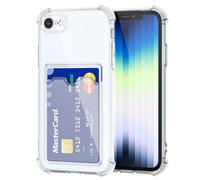 Svanove for iPhone SE/ 7/8/ SE 3rd Case Wallet Clear, Card Holder Case with Credit Card Slot, Thin Slim Transparent Silicone Grip Soft Rubber Protective Shockproof Airbag Bumper for Women, Clear