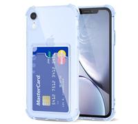 Svanove for iPhone XR Case Wallet Clear, Card Holder Case with Credit Card Slot, Thin Slim Transparent Silicone Grip Soft Rubber Protective Shockproof Airbag Bumper for Women, Light Blue