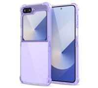 Svanove for Samsuang Galaxy Z Flip 6 Case Clear, Transparent Jelly Protective Silicone Phone Case Design for Women Girly Cute Simple, Thin Slim Fit Soft Flexible TPU Bumper, Purple Lilac Lavender