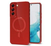 Svanove for Samsung Galaxy S22 Phone Case Silicone Magnetic, Compatible with Magsafe Case Cute for Women, Girly Glossy Jelly Rubber Thin Slim Hard Plastic Mag Safe & Camera Cover Protection, Red Wine