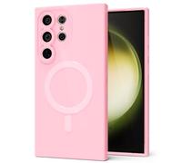 Svanove for Samsung Galaxy S23 Ultra Phone Case Silicone Magnetic, Compatible with Magsafe Case Cute for Women, Girly Glossy Jelly Rubber Thin Slim Hard Plastic Mag Safe & Camera Cover, Light Pink