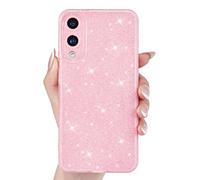 Svanove for Samsung Galaxy S25 Edge Phone Case Glitter Sparkly, Girly Cute Bling Glittery Sparkle, Shiny Shimmer Glossy Jelly Bright Silicone Thin Slim Case for Women & Camera Cover, Light Pink