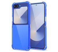 Svanove for Samsung Galaxy Z Flip 6 Case Clear, Neon Bright Vibrant Color, Transparent Jelly Protective Silicone Phone Case Design for Women Girly Cute, Thin Slim Soft Flexible TPU Bumper, Neon Blue