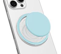 Svanove Magnetic Cell Phone Grip Compatible with Magsafe, Collapsible Phone Stand Holder Round Expanding Kickstand for iPhone Samsung Mobile Phones, Cute Soft Silicone Glossy Jelly, Light Blue