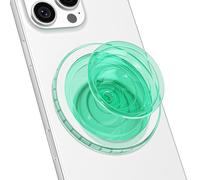 Svanove Magnetic Cell Phone Grip Compatible with Magsafe,Transparent Phone Bracket Telescopic and Foldable for iPhone Samsung Mobile Phones, Cute Soft Silicone Glossy, Mint