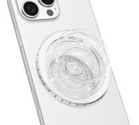 Svanove Magnetic Phone Grip Compatible with Magsafe, Mag Safe Translucent Clear Collapsible Kickstand for iPhone Samsung Pixel, Cute Transparent Silicone Removable Phone Stand Holder, Clear Glitter