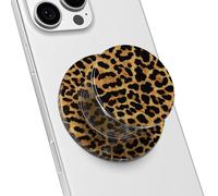 Svanove Magnetic Phone Grip Compatible with Magsafe Phone Grip Holder, Collapsible Cheetah Print Mag Safe Cellphone Grips Kickstand, Cute Leopard Stand for iPhone Samsung Android, Brown Fall