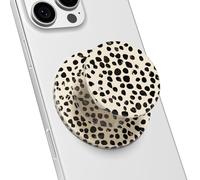 Svanove Magnetic Phone Grip Compatible with Magsafe Phone Grip Holder, Collapsible Cheetah Print Mag Safe Cellphone Grips Kickstand, Cute Leopard Stand for iPhone Samsung Android, Beige Polka Dots