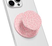 Svanove Magnetic Phone Grip Compatible with Magsafe Phone Grip Holder, Collapsible Cheetah Print Mag Safe Cellphone Grips Kickstand, Cute Leopard Stand for iPhone Samsung Android, Pink