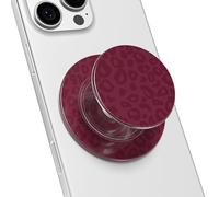 Svanove Magnetic Phone Grip Compatible with Magsafe Phone Grip Holder, Collapsible Cheetah Print Mag Safe Cellphone Grips Kickstand, Cute Leopard Stand for iPhone Samsung Android, Burgundy Maroon