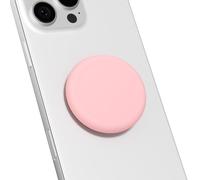 Svanove Silicone Adhesive Phone Grip Holder, Cute Collapsible Stick on Cell Phone Grips Stand Kickstand for iPhone Samsung, Slim Thin Matte Solid Color Soft Rubber Sticky Phones Grips, Light Pink