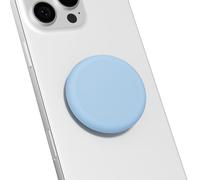 Svanove Silicone Adhesive Phone Grip Holder, Cute Collapsible Stick on Cell Phone Grips Stand Kickstand for iPhone Samsung, Slim Thin Matte Solid Color Soft Rubber Sticky Phones Grips, Light Blue