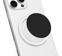 Svanove Silicone Magnetic Phone Grip Compatible with Magsafe Phone Grip Holder, Cute Cell Phones Grips Stand Collapsible Kickstand for iPhone Samsung, Slim Thin Matte Soft Rubber TPU, Black