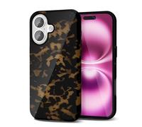Svanove Tortoise Shell iPhone 16 Plus Case, Girly Trendy Pattern, Retro Amber Cool Animal Print, Luxury Cute Case for Women, Aesthetic Y2k Turtle Hard Shell Plastic Cover, Wireless Charging Compatible