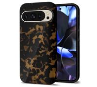 Svanove Tortoise Shell Phone Case for Google Pixel 9 Pro XL Case Girly, Cute Tortoise Case for Women, Luxury Trendy Retro Amber Pattern Animal Print Design, Aesthetic Turtle Hard Shell Plastic Cover