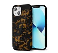 Svanove Tortoise Shell Phone Case for iPhone 13 Mini/ 12 Mini, Girly Cute Tortoise Case for Women, Luxury Trendy Retro Amber Pattern Animal Print Design, Aesthetic Turtle Hard Shell Plastic Cover