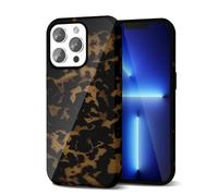 Svanove Tortoise Shell Phone Case for iPhone 13 Pro Max Case Girly Trendy Pattern, Retro Amber Cool Animal Print, Luxury Cute Case for Women Girl, Aesthetic Y2k Turtle Hard Shell Plastic Cover