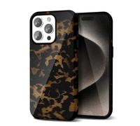 Svanove Tortoise Shell Phone Case for iPhone 15 Pro Max Case Girly Trendy Pattern, Retro Amber Cool Animal Print, Luxury Cute Case for Women Girl, Aesthetic Y2k Turtle Hard Shell Plastic Cover