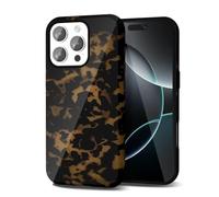 Svanove Tortoise Shell Phone Case for iPhone 16 Pro Case Girly Trendy Pattern, Retro Amber Cool Animal Print, Luxury Cute Case for Women Girl, Aesthetic Y2k Turtle Hard Shell Plastic Cover