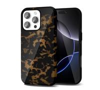 Svanove Tortoise Shell Phone Case for iPhone 16 Pro Max - Girly Trendy Pattern, Retro Amber Cool Animal Print, Luxury Cute Shell for Women Girl, Aesthetic Y2k Turtle Hard Plastic Cover