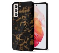 Svanove Tortoise Shell Phone Case for Samsung Galaxy S21 Girly, Cute Tortoise Case for Women, Luxury Trendy Retro Amber Pattern Animal Print Design, Aesthetic Y2k Turtle Hard Shell Plastic Cover