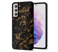 Svanove Tortoise Shell Phone Case for Samsung Galaxy S21 Plus Girly, Cute Tortoise Case for Women, Luxury Trendy Retro Amber Pattern Animal Print Design, Aesthetic Turtle Hard Shell Plastic Cover