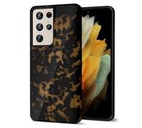 Svanove Tortoise Shell Phone Case for Samsung Galaxy S21 Ultra Girly, Cute Tortoise Case for Women, Luxury Trendy Retro Amber Pattern Animal Print Design, Aesthetic Turtle Hard Shell Cover