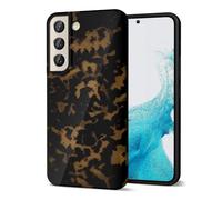 Svanove Tortoise Shell Phone Case for Samsung Galaxy S22 Girly, Cute Tortoise Case for Women, Luxury Trendy Retro Amber Pattern Animal Print Design, Aesthetic Y2k Turtle Hard Shell Plastic Cover