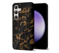 Svanove Tortoise Shell Phone Case for Samsung Galaxy S23 FE Case Girly, Cute Tortoise Case for Women, Luxury Trendy Retro Amber Pattern Animal Print Design, Aesthetic Turtle Hard Shell Plastic Cover