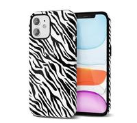 Svanove Zebra Print Phone Case for iPhone 11, Girly Cute Zebra Case for Women Girls, Luxury Trendy Retro Fashion Cool Animal Print Design, Aesthetic Pattern Y2k Hard Shell Plastic Cover, Black