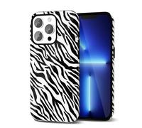 Svanove Zebra Print Phone Case for iPhone 13 Pro Max Case Girly, Cute Zebra Case for Women Girls, Luxury Trendy Retro Fashion Animal Print Design, Aesthetic Pattern Hard Shell Plastic Cover, Black