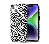 Svanove Zebra Print Phone Case for iPhone 14 Plus Case Girly, Cute Zebra Case for Women Girls, Luxury Trendy Retro Fashion Cool Animal Print Design, Aesthetic Pattern Hard Shell Plastic Cover, Black