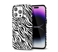 Svanove Zebra Print Phone Case for iPhone 14 Pro Max Case Girly, Cute Zebra Case for Women Girls, Luxury Trendy Retro Fashion Animal Print Design, Aesthetic Pattern Hard Shell Plastic Cover, Black