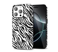 Svanove Zebra Print Phone Case for iPhone 16 Pro Case Girly, Cute Zebra Case for Women Girls, Luxury Trendy Retro Fashion Cool Animal Print Design, Aesthetic Pattern Hard Shell Plastic Cover, Black