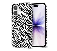 Svanove Zebra Print Phone Case for iPhone 17, Girly Cute Zebra Case for Women Girls, Luxury Trendy Retro Fashion Cool Animal Print Design, Aesthetic Pattern Y2k Hard Shell Plastic Cover, Black