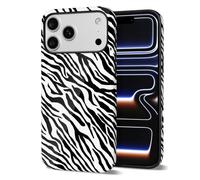 Svanove Zebra Print Phone Case for iPhone 17 Pro Max, Girly Cute Zebra Case for Women Girls, Luxury Trendy Retro Fashion Animal Print Design, Aesthetic Pattern Hard Shell Plastic Cover, Black