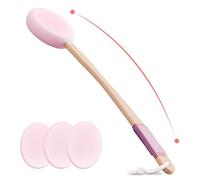 Svarvns Lotion Applicator for Back with Long Handled, Easy Application, Pink, 4 Replaceable Pads, Non-Slip Handle, Personal Care