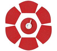 SvaTao Round Table Placemats Wedge Shaped Place Mat with Centerpiece Round Mat Table Mats Washable, Set of 7 Placemats for Dining Table(Red)